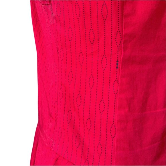 SKUNKFUNK Betolatza Asymmetrical red short dress with blue details Size 4 medium - Picture 8 of 11